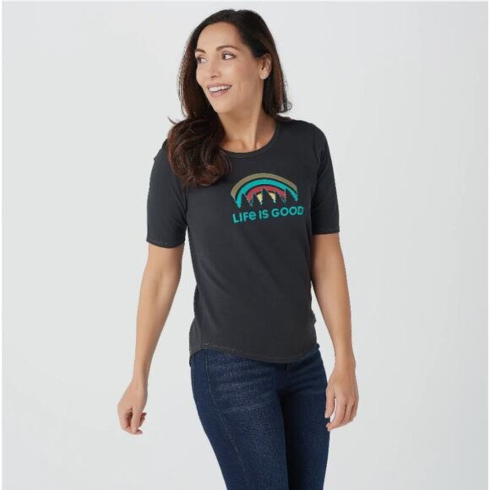 Life is Good Outdoor Vibes Ringer Cool Short-Sleeve T-Shirt Size M